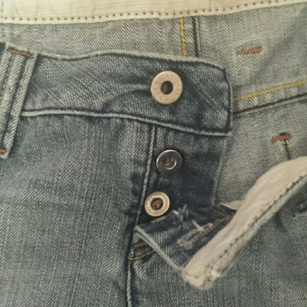 Guess Y2k Short Distressed Button Up Jean Shorts - image 3